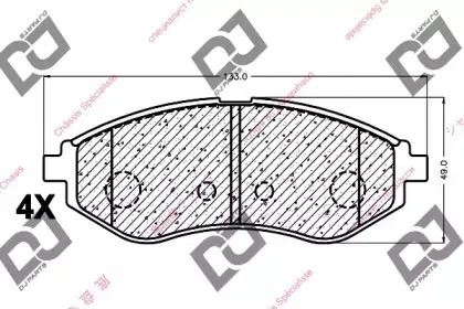 BP1111 DJ PARTS Комплект тормозных колодок, дисковый тормоз